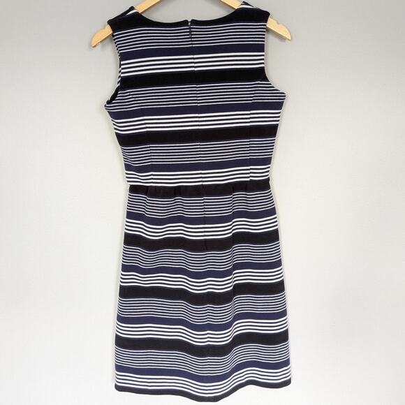 Madewell Womens Gallerist Stripemix Blue Black Sheath Dress size S - Picture 3 of 6